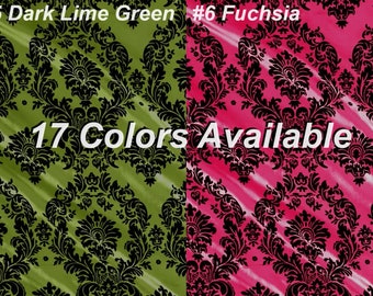 Flocked Damask Taffeta Fabric: 58/60" Wide, Sold By Yard