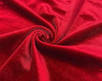 Mia Fabrics Red Stretch Velvet Fabric 60'' Wide, Sewing, Apparel, Costume, Craft {Choose quantity}