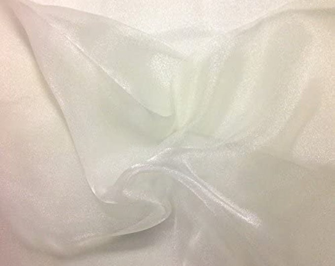 OFF WHITE Sparkle Crystal Sheer Organza Fabric Shiny for Fashion, Crafts, Decorations 60" by the Yard (Pick a Size)