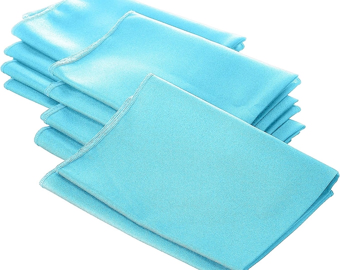 Light Turquoise Polyester Poly Poplin Napkin 18 by 18-Inch, Napkins Ideal for Parties, Weddings and Dinners