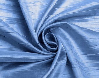 Sky Blue Crushed Taffeta Fabric: 54" Wide Polyester, Sold by The Yard