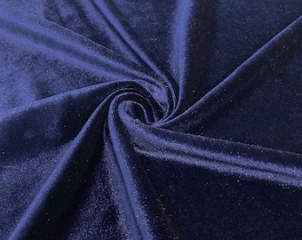 Navy Stretch Velvet Fabric 60'' Wide, Sewing, Apparel, Costume, Craft Mia Fabrics