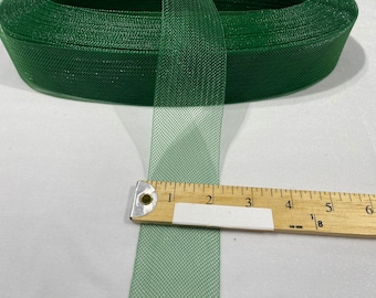 2 Inch Hunter Green Crinoline Horsehair Braid Trim-Wedding-Bridal-Decorations-Crafts-Sold By The Yard (Pick a Size )