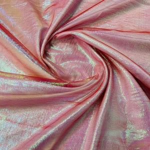 Mia&#39;s Fabrics Inc, Crush Iridescent Coral Shimmer Organza Fabric 45&quot; Wide, C#11 Sells by The Yard