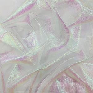 Iridescent White/Pink Crush Organza Fabric - 45" Wide - By The Yard