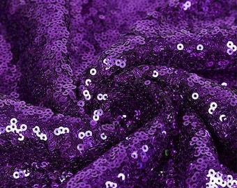 Purple Sequin Fabric: Mini Glitz Polyester Material, By The Yard