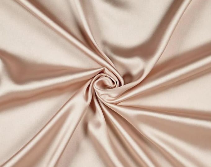 Rose Gold Stretch Imitation Silk Satin Charmeuse - 2 Way Slight Stretch- 58/60"