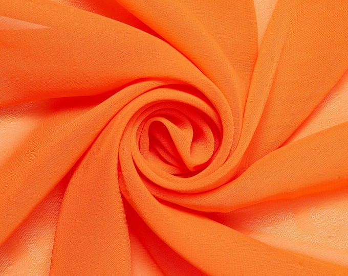 Orange Hi Multi Chiffon Fabric: 58-60" Wide, Apparel & Crafts