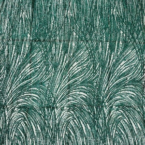 Hunter Green Glitter Tulle Lace Fabric: Bridal, Prom, Quinceañera Decor