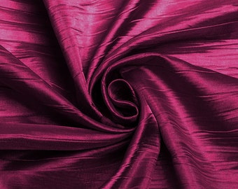 Magenta Crushed Taffeta Fabric - 54 Inch Wide - Sold by The Yard