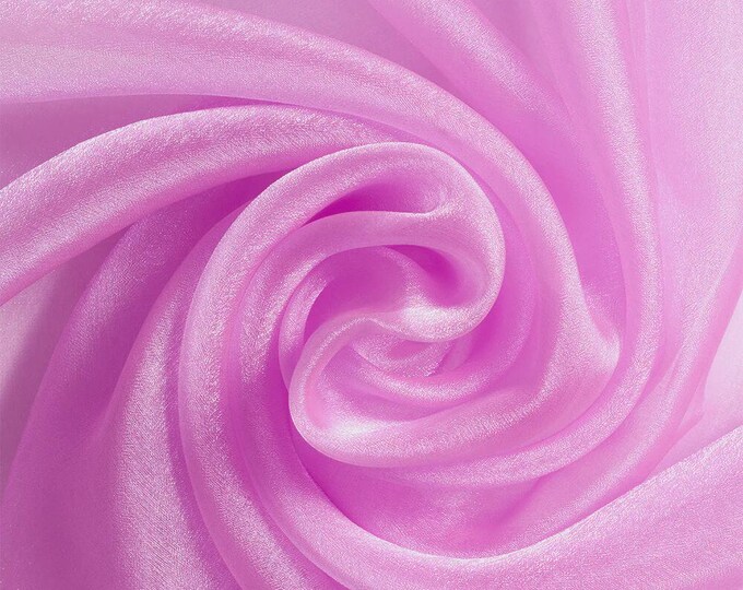 Orchid Sparkle Crystal Sheer Organza Fabric: 60" Wide, By The Yard