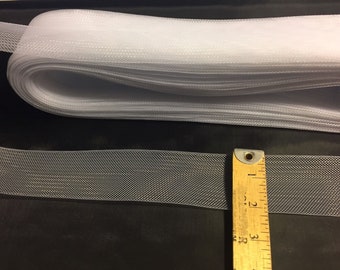 2 Inch White Crinoline Horsehair Braid Trim-Wedding-Bridal-Decorations-Crafts-Sold By The Yard (Choose The Quantity)