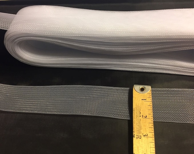 2 Inch White Crinoline Horsehair Braid Trim-Wedding-Bridal-Decorations-Crafts-Sold By The Yard (Choose The Quantity)