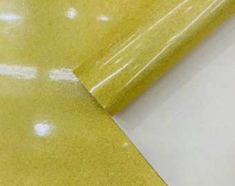 Yellow Sparkle Glitter Vinyl Fabric: 54" Wide Upholstery - Sold By The Yard