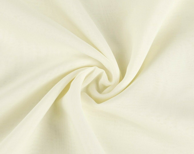 Ivory Hi Multi Chiffon Fabric, Chiffon Fabric By The Yard 58-60"Inch By The Yard