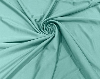 Aqua Green Shiny Spandex Fabric: 4-Way Stretch Milliskin, 58" Wide