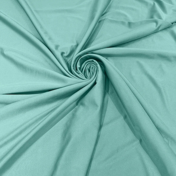 Aqua Green Shiny Milliskin Nylon Spandex Fabric 4 Way Stretch Prom-Gown-Dress, 58" Wide Sold by The Yard (Pick a Size)