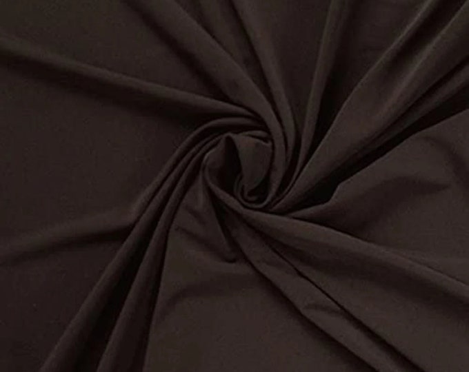 Mia's Fabrics Inc, 58/59" ITY Fabric - Brown - Way Stretch Spandex Polyester Knit Jersey Fabric Sold By The Yard