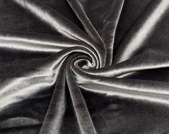 Charcoal Stretch Velvet Fabric 60'' Wide, Sewing, Apparel, Costume, Craft Mia Fabrics