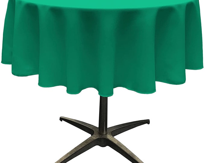 Mia's Fabrics Inc, Jade Tablecloth Polyester Poplin Tablecloth Inch Round Banquet Cloth, Wrinkle Resist Quality (Pick a Size)