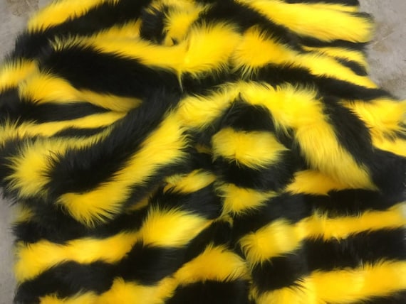 Faux Fur Fabric Faux Fake Fur 2 Tone Yellow/black Decoration Soft Furry  Fabric 60 Wide Sold by the Yard choose the Size 