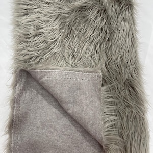 Silver Shaggy Faux Fur Fabric By Yard, Long Pile Luxury Shaggy Craft, Costume, Apparel, Decoration, Cosplay, Sewing Decoration 60" Wide