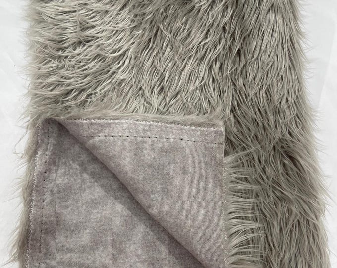 Silver Shaggy Faux Fur Fabric By Yard, Long Pile Luxury Shaggy Craft, Costume, Apparel, Decoration, Cosplay, Sewing Decoration 60" Wide