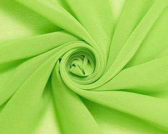 Apple Green Chiffon Fabric: Hi Multi Polyester, 58-60" Wide