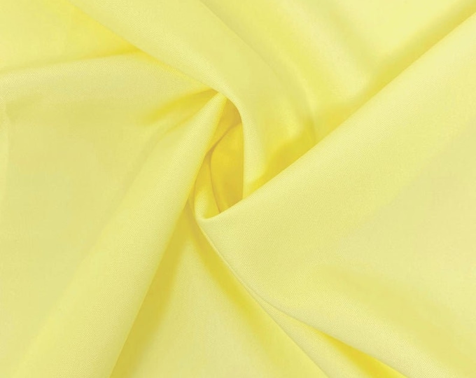 Lt Yellow Poly Poplin Fabric Polyester Solid 60'' By The Yard Table Covers Decoration Apparel ( Choose The Size )