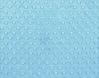 Sky Blue Minky Dimple Dot Fabric: Soft Polyester Cuddle Material