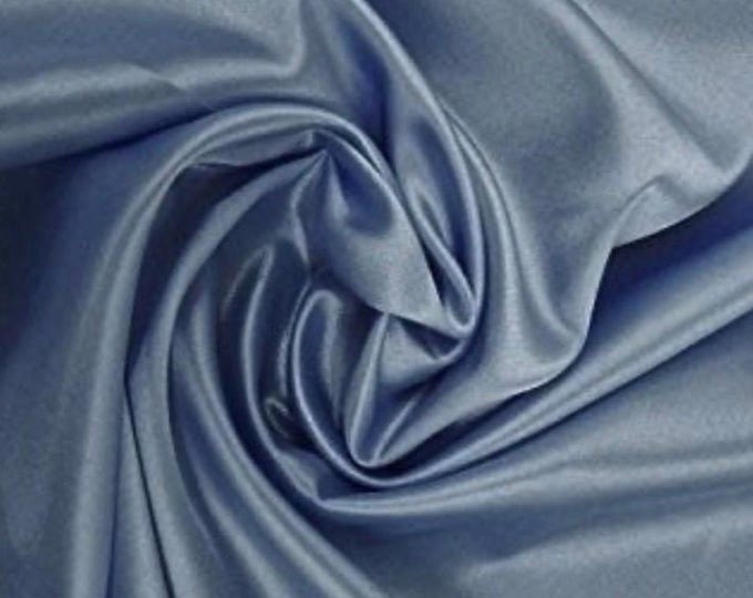 Steel Blue Stretch Imitation Silk Satin Charmeuse Slight Stretch- 58/60"