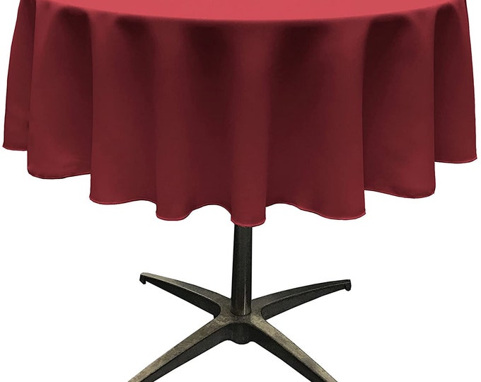 Mia's Fabrics Inc, Cranberry Tablecloth Polyester Poplin Tablecloth Inch Round Banquet Polyester Cloth, Wrinkle Resist Quality (Pick a Size)