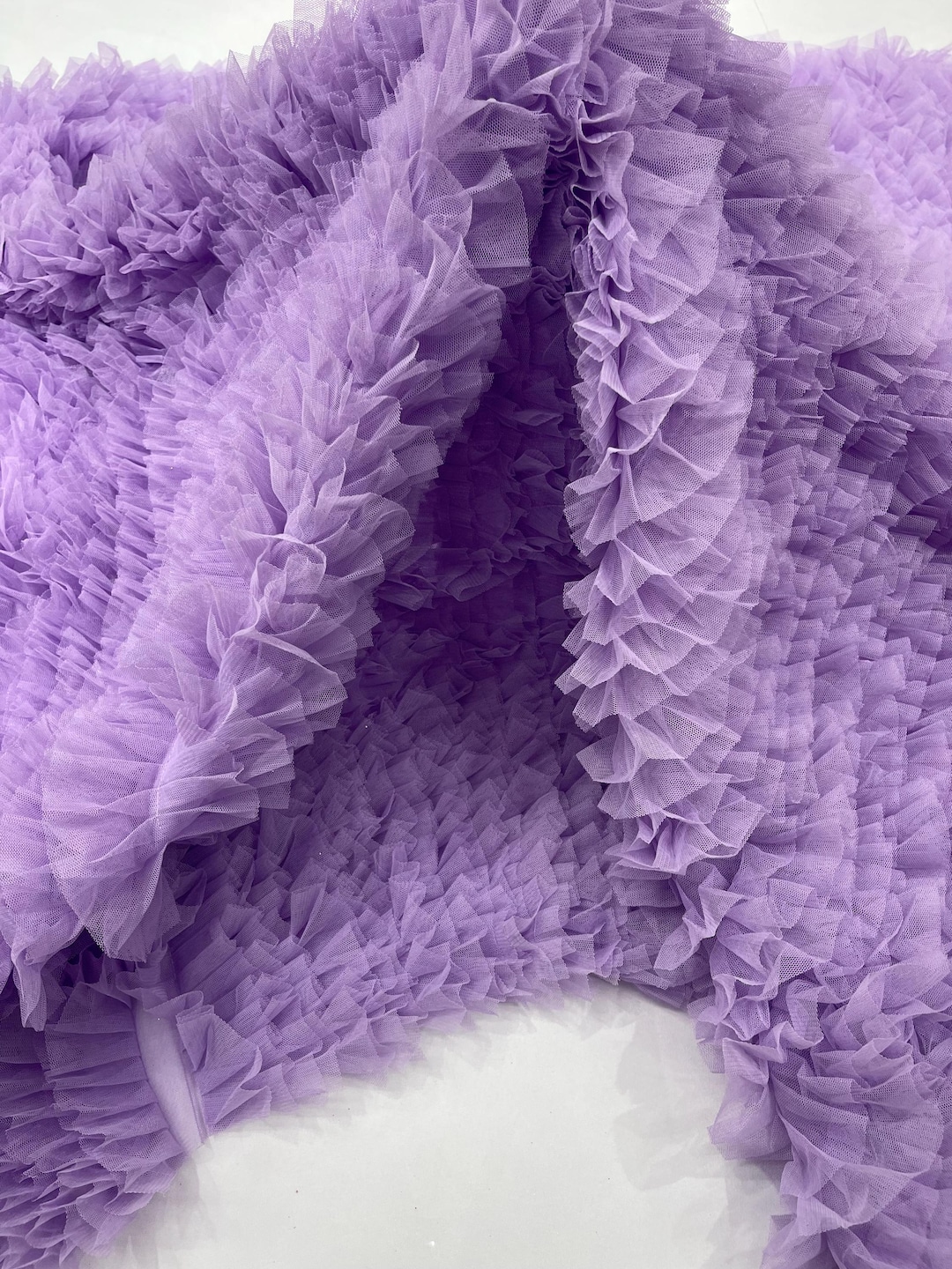 Fabric Flowing Ruffle Lilac Tulle Ruffle Fabric, 60