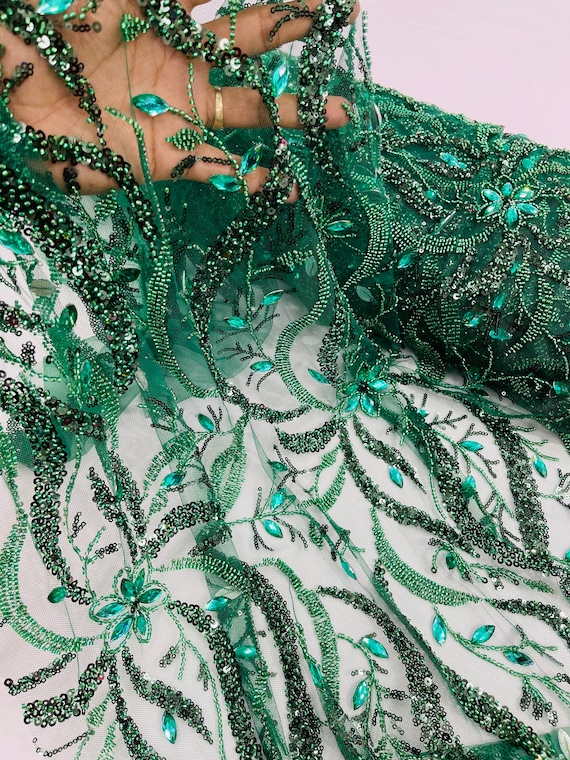 Beaded bridal fabric sale by the yard