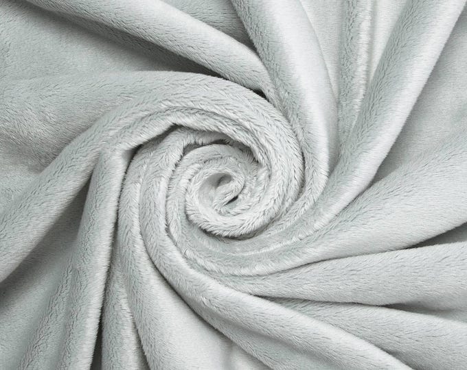 Silver Minky Fabric By The Yard: Ultra Soft 60" Wide, 3mm Pile
