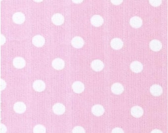 Mia's Fabrics Inc, Pink/White Small Polka Dot Poly Cotton Fabric by The Yard, 58”/60” (Pick a Size)