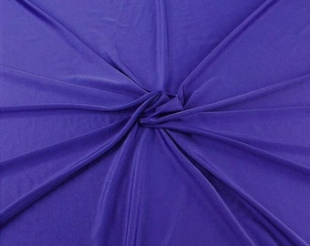 Purple Shiny Milliskin Nylon Spandex Fabric 4 Way Stretch Prom-Gown-Dress, 58" Wide Sold by The Yard (Pick a Size)