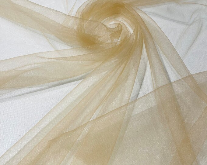 illusion Mesh Fabric | Nude #2 | 60" Wide, Sold By The Yard
