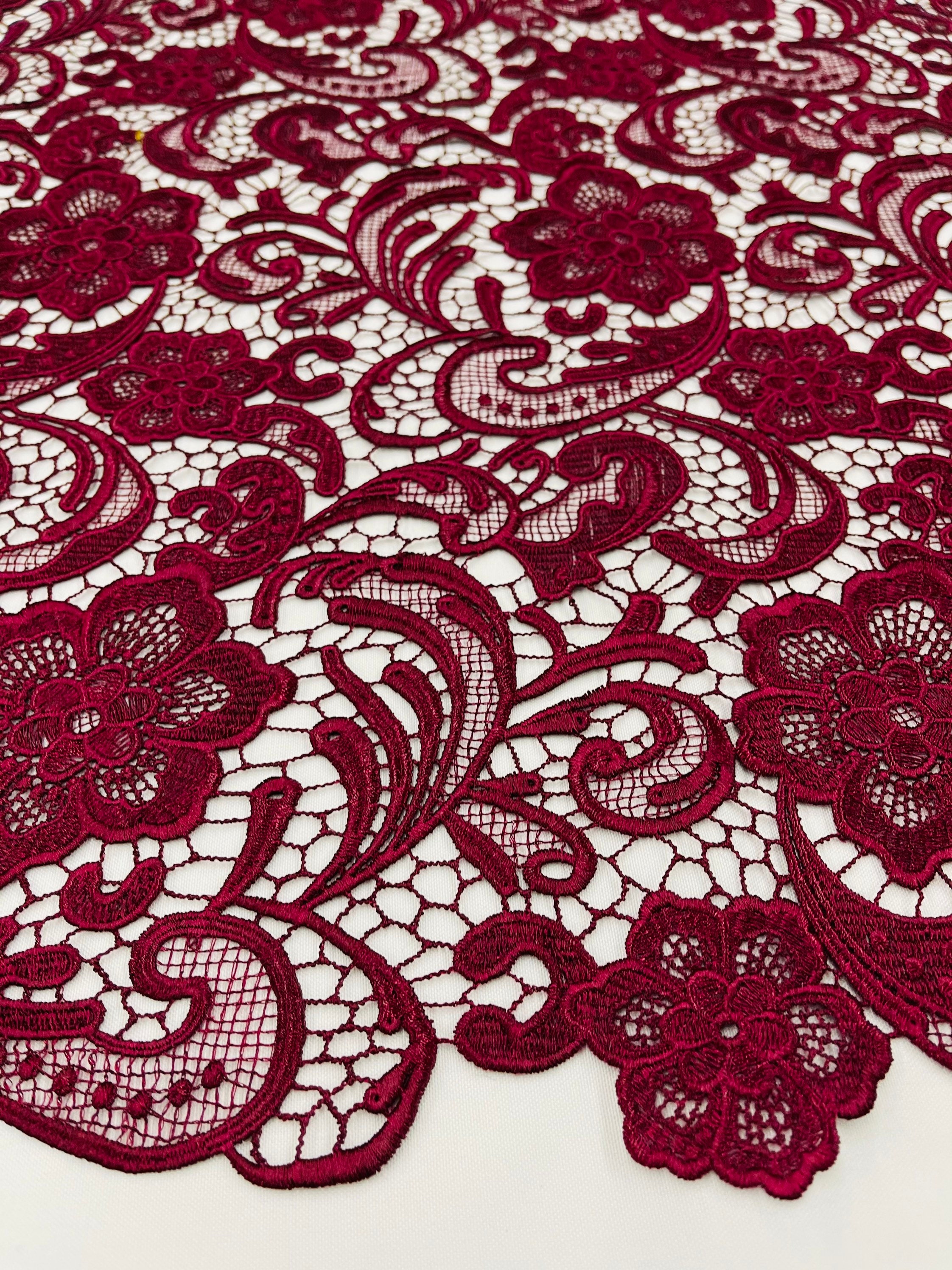 Red bridal 2024 lace fabric