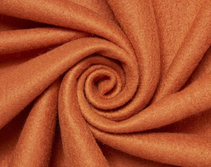 Rust Orange Soft Anti-Pill Polar Fleece Fabric: 60" Wide, Sold by The Yard