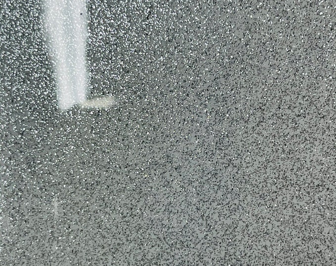 Silver Metallic Vinyl Faux Fake Leather Sparkle Glitter Fabric - 54" Width Sold By The Yard Accessories Glossy Upholster