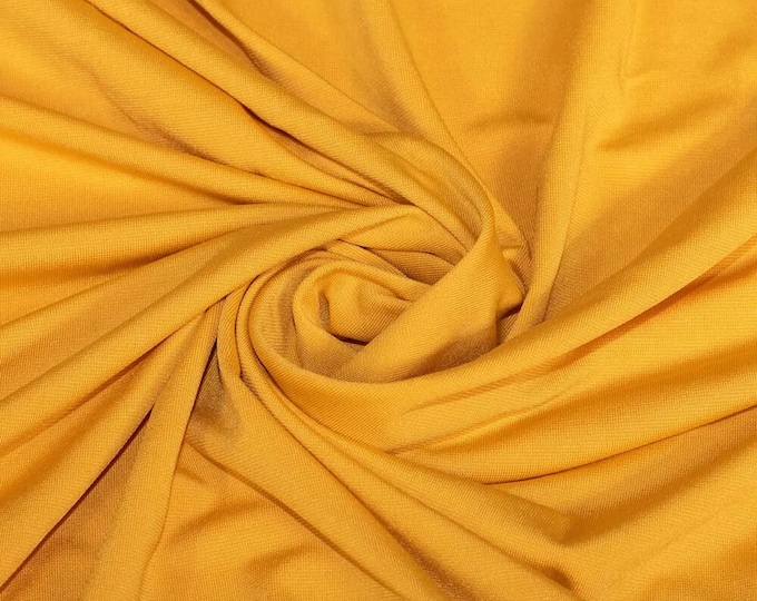 Mia's Fabrics Inc, 58/59" ITY Fabric - Yellow - 2 Way Stretch Spandex Polyester Knit Jersey Fabric Sold By The Yard