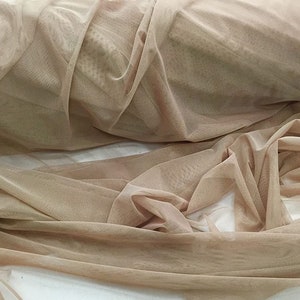 Khaki Power Mesh Fabric 60&quot; Wide, Sold By The Yard ( Many Colors ) Free Shipping