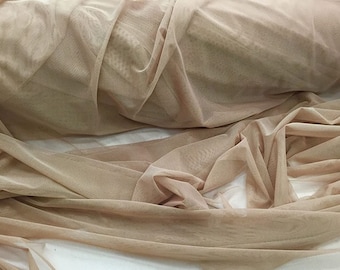 Khaki Power Mesh Fabric 60" Wide, Sold By The Yard ( Many Colors ) Free Shipping