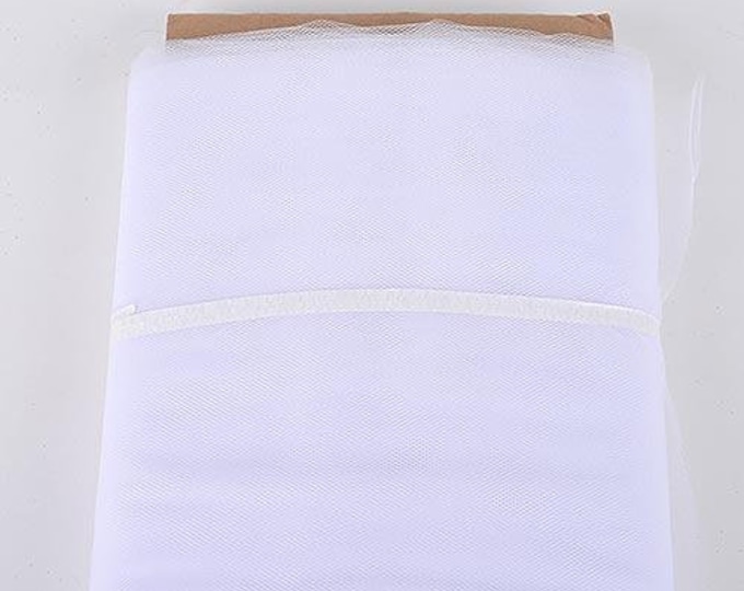 Mia Fabrics White 54"Inches Wide by 40 Yards Long (120 ft) Fabric Tulle Bolt for Wedding and Decoration, Bridal Wedding Tulle