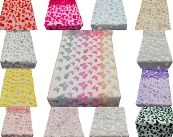 3D Butterfly Table Runner – Polyester Mesh, Event Decor (12" x 90")