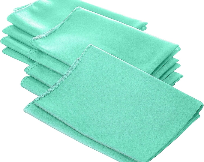 Mint Polyester Poly Poplin Napkin 18 by 18-Inch, Napkins Ideal for Parties, Weddings and Dinners