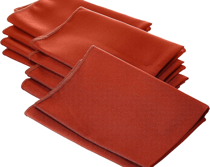 Burnt Orange Polyester Poly Poplin Napkin 18 by 18-Inch, Napkins Ideal for Parties, Weddings and Dinners