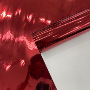 Burgundy Chrome Mirror Vinyl Fabric: Reflective Upholstery, 54&quot; Wide