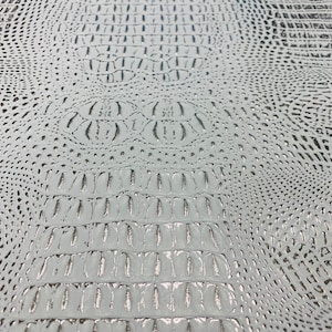 54 Pearl Crocco Faux Leather Fabric - By The Yard [PEARL-CROC